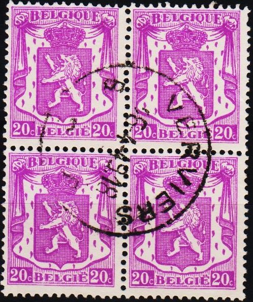 Belgium.1936 20c(Block of 4). S.G.731 Fine Used