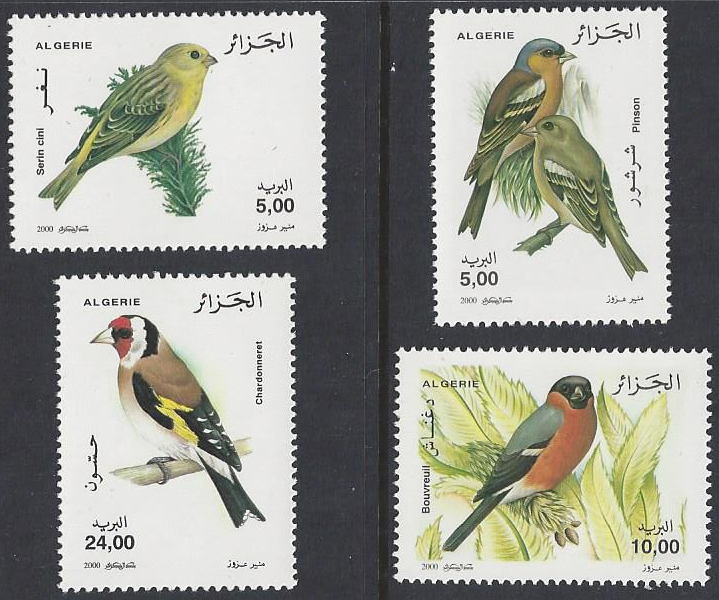 Algeria #1175-8 mint, set, various birds, issued 2000