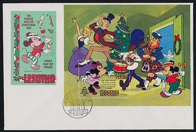 Lesotho 381-9 on FDC - Disney, Twelve days of Christmas