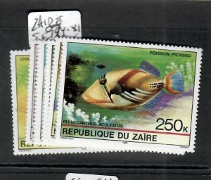 ZAIRE  (P2904BB)  FISH      SC 974-981       MNH 