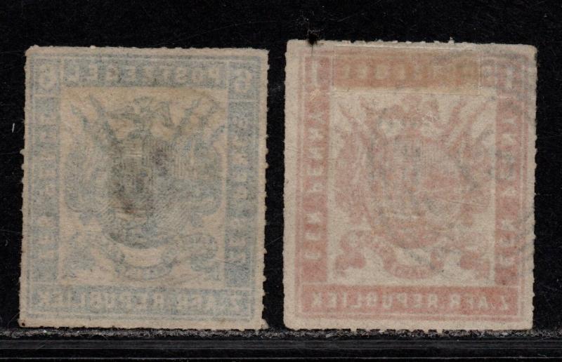 $Transvaal Sc#36 38 used, F-VF, part set, Cv. $315