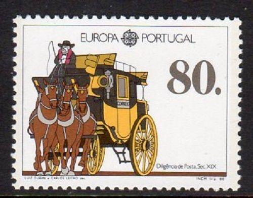 Portugal Scott 1735, SG2104 MNH** 1988 Europa Coach stamp