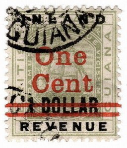 (I.B) British Guiana Revenue : Inland Revenue 1c on $1 OP 
