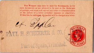 Trinidad 1d QV Wrapper 1904 Port of Spain, Trinidad Printed matter Local use.