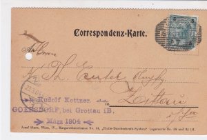 Austria  1904 black lined Cancel Stamps Card ref R 19444