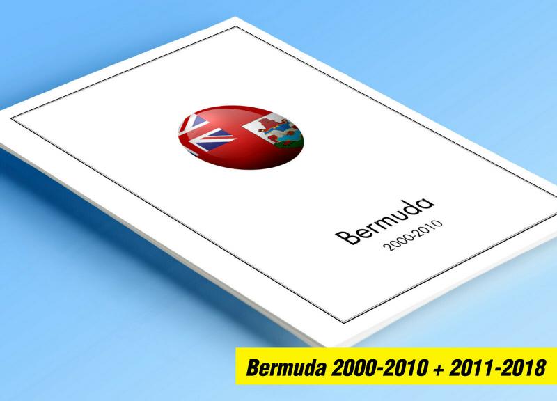 COLOR PRINTED BERMUDA 2000-2018 STAMP ALBUM PAGES (52 illustrated pages)