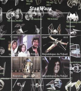 Chad 2015 Star Wars 4 Stamp Sheet  3B-382