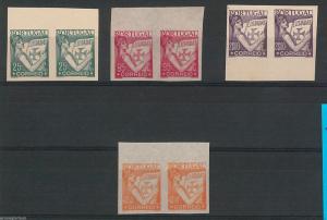 PORTUGAL  - Afinsa # 519 / 529 / 528 / 545 pairs - DIFFERENT PAPERS - NICE!!