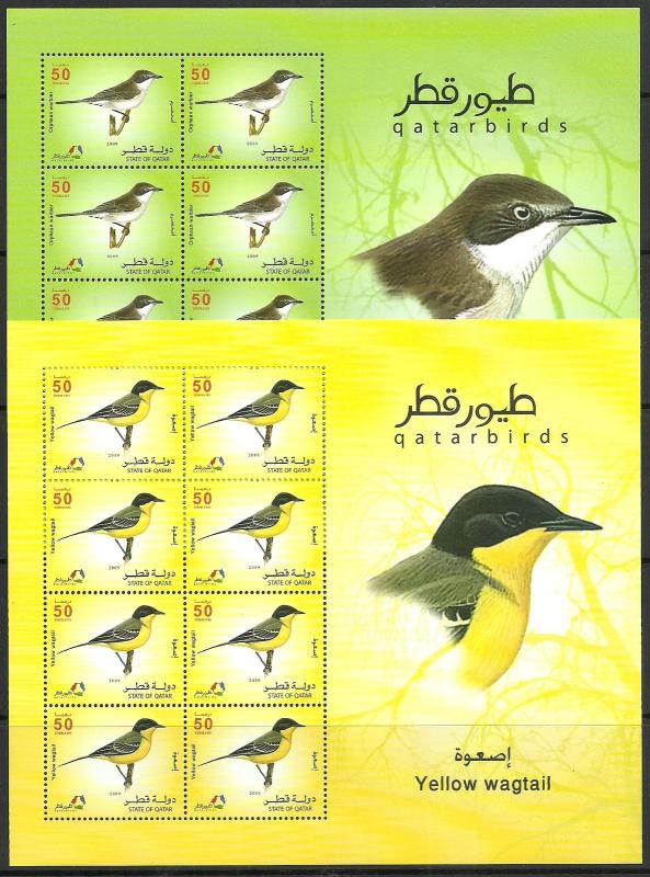 Qatar lot 31 = 2009 Birds 6 sheets  - Free track mail - best deal on ebay 