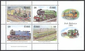 Ireland Sc# 584a MNH Souvenir Sheet 1984 Irish Railways Sesquicentenary