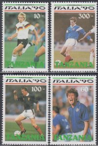 TANZANIA Sc # 600-3 CPL MNH - FIFA ITALY 1990 WORLD CUP SOCCER CHAMPIONSHIPS