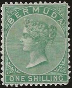 Bermuda 1865 ☀ 1sh perforation 14 : 12 1/2 ☀ Mint hinged