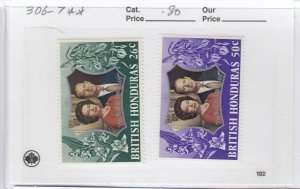 British Honduras 306-7 Silver Wedding mnh