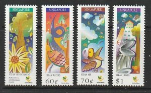 1997 Singapore -Sc 812-5 - 4 singles - MNH VF - Protection of the environment