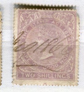 SOUTH AFRICA; 1870s classic QV Stamp Duty Revenue issue used 2s. value