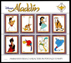 GUYANA Disney's - Aladdin Sheet of 8 MNH