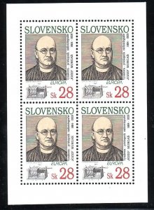 Slovakia Sc 180 NH Minisheet of 1994 - J.Murgas - Europa