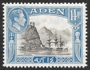 Aden Scott 23A MNH 14a light blue & brown black Capture of Aden issue of 1945