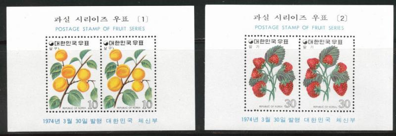 Korea Scott 893-894 MNH** March 30 1974 Fruit sheet set