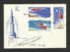 DUBAI 1964 SPACE HONORING ASTRONAUTS FDC