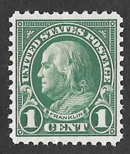 552 1 cent Franklin, Green Stamp mint OG NH EGRADED SUPERB 99 XXF