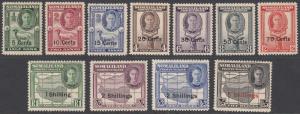 Somaliland Protectorate 116-126 MH CV $61.30