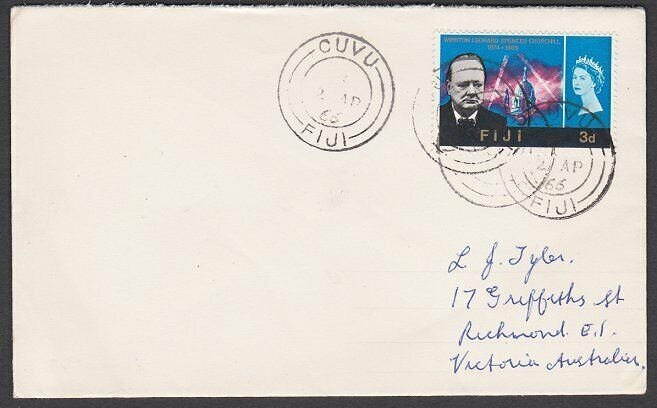 FIJI 1966 cover to Australia ex CUVU........................................R563