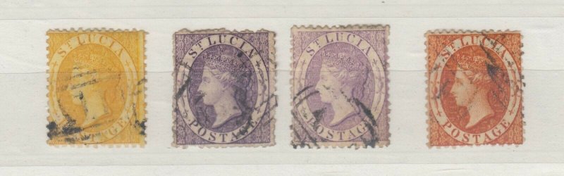 St Lucia QV 1860 4d/6d x 2/1/- FU J8516