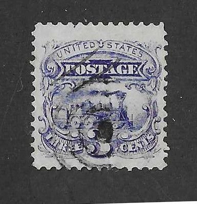 Usa Sc #114 3c blue with good margins used VF