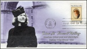 AO-1926, 1981, Edna St. Vincent Millay, Add-on Cachet, First Day Cover, SC 1926,