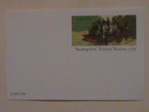 ​UNITED STATES-1982-SWAMP FOX-FRANCIS MARION-1782-MNH POST CARD-VERY FINE