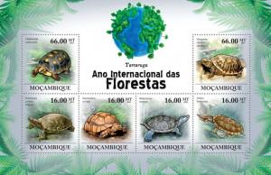 MOZAMBIQUE 2011 SHEET INTERNATIONAL YEAR OF FORESTS TURTLES REPTILES