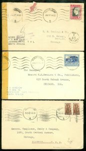 EDW1949SELL : SOUTH AFRICA 7 interesting covers including Censored & Postage Due