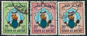 Qatar 690-92 Used 1987 Sheik Khalifa (an1678)