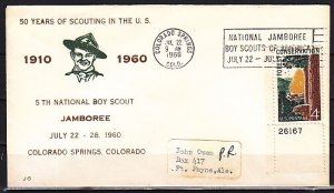 United States, 22/JUL/60 issue. Nat`l Jamboree,  Cancel &  Cachet. ^