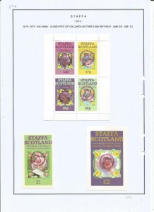 STAFFA - 1985 - Girl Guides Red o/p - Sheets - Mint Light Hinged -Private Issue