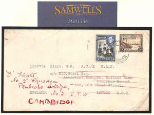 BERMUDA WW2 Pembroke College*Cambridge University*Squadron RAF Cover 1942 MS1336