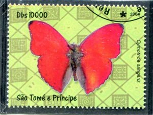 Sao Tome & Principe 8.08.2004 BUTTERFLIES 1 stamps Fine Used VF