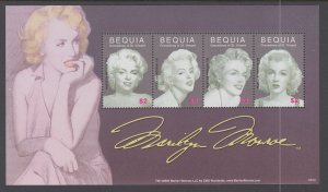 St Vincent Grenadines Bequia 389 Marilyn Monroe Souvenir Sheet MNH VF