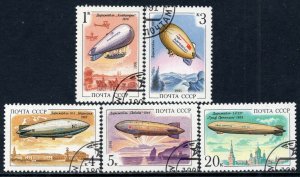 633 - Russia - USSR 1991 -  Airships - Zeppelin - Used Set