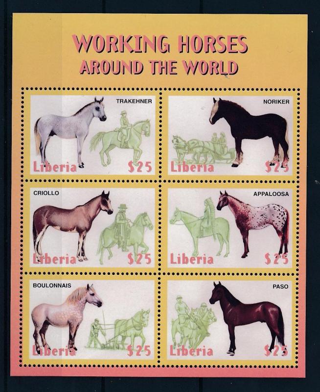 [57733] Liberia 1999 Working horses MNH