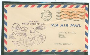 US C19 1st flight Wailuku to Hilo Oct. 8, 1934 addressed