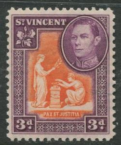 St Vincent - Scott 146- KGV Definitive -1938 - MLH - Single 3p Stamp