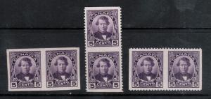 Canada #146a b c Extra Fine Never Hinged Imperforate Pair Trio