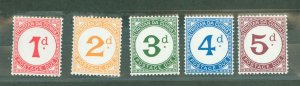 Tristan da Cunha #J1-J5 Mint (NH) Single (Complete Set)