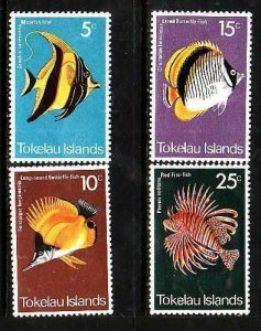 Tokelau-Sc#45-8- id9-unused NH set-Fish-Marine Life-1975-