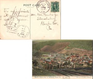 United States Pennsylvania Mahanoy Plane 1907 duplex  PPC (Bird's-Eye, View o...