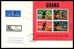 Ghana 326a Souvenir Sheet Typed FDC