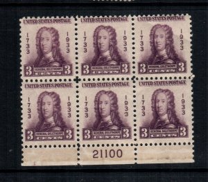 US 726  MNH plate block