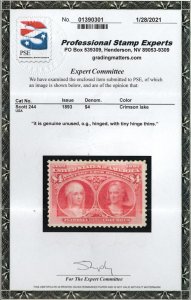 MALACK 244 VF OG H, w/PSE (01/21) CERT, robust color..MORE.. gg3352